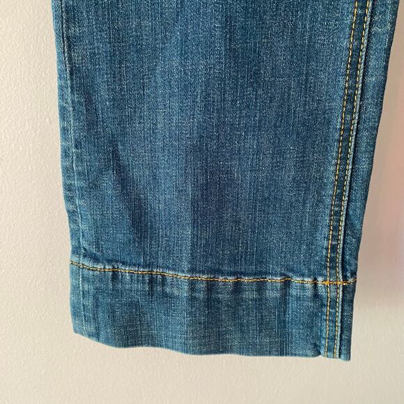 Pilcro Anthropologie Women's size 26 Dark Wash Cropped Flare High Rise Jeans - Picture 4 of 11